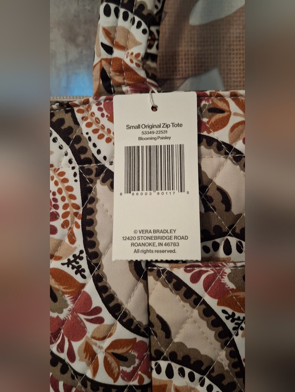 Vera Bradley Quilted Blooming Paisley Tote NWT - Picture 3 of 10